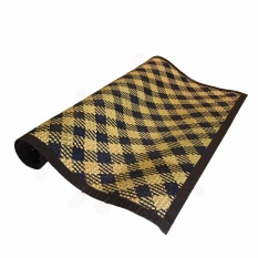 Karpet/Tikar Anyaman Purun - 100 cm x 200 cm - Coklat dan Hitam (Motif)