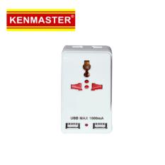Kenmaster Steker Serbaguna S0203/823K USB - Colokan Listrik USB