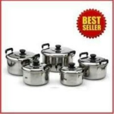 Kingko Panci Set Stainless Cookware Pot 5pcs Panci + 5Pcs Tutup Stainless