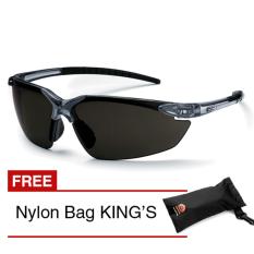 KINGS KY 712 Kacamata Safety Hitam Smoke Gratis Nylon Bag KING'S