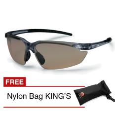 KINGS KY 713 Kacamata Safety Clear Silver Mirror + Nylon Bag KING'S