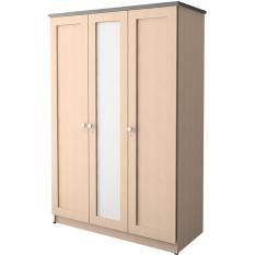 Kirana Lemari Pakaian 3 Pintu Cermin Queens White Oak