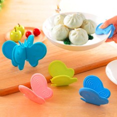 kitchen butterfly shape magnet silikon microwave oven dish non-slip clip anti-hot finger protector gripper pot holder decoration - intl
