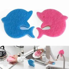 Dapur Magic Clean Gosok Pot Dolphin Bentuk Sponge Removing Tool 2 Pcs Cuci-Intl