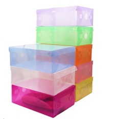 kotak sepatu plastic box shoes transparant sandal warna warni - PAKET ISI 7