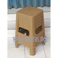 Kursi Baso Cafe Warung Outdoor Plastik Motif Anyaman Rotan Olymplast Coklat Muda