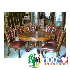 Kursi Makan Ukir Jati Palembang 1 Set