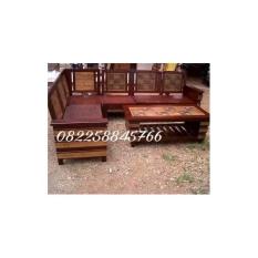 Kursi Meja Sudut Motif Ukir Minimalis Bahan Kayu Jati Ukiran Jepara