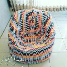 Kursi santai Bean Bag Oval - Motif warna warni (Cover only) / bean bag murah / kursi pantai