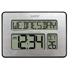 La Crosse Teknologi 513-1419BL-INT Lampu Latar Atomic Full Calendar Clock dengan Extra Digits-Hadiah Sempurna untuk Orang Tua-Intl