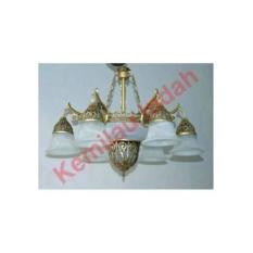 LAMPU GANTUNG ANTIK TERAS PLAFON HIAS CAB6+3 FITTING BOHLAM WHITE A