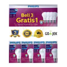 Lampu LED bohlam Philips 10,5W/watt beli 3 gratis 1 putih