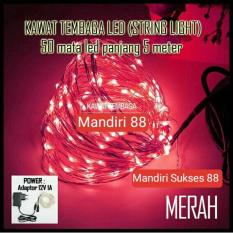 Lampu LED Hias Dekorasi - Lampu LED Kawat Tembaga RED Merah - Adaptor 12V - Panjang 5m