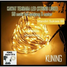 Lampu LED Hias Dekorasi - Lampu LED Kawat Tembaga Yellow Kuning - Adaptor 12V - Panjang 5m
