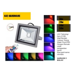 Lampu Led Sorot 20 watt rgb remote Tembak / Panggung / Outdoor / Taman / Lapangan 20 Watt