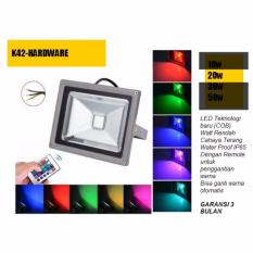 Lampu Led Sorot 20 watt rgb remote Tembak / Panggung / Outdoor / Taman / Lapangan 20 Watt