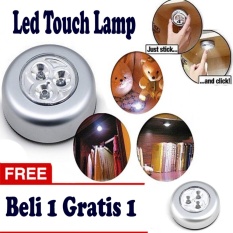 Lampu Led Tempel / Touch Lamp Stick / Lampu Led Lemari Baju / Gudang / Lampu Belajar - Silver + Beli 1 Gratis 1
