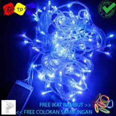 Lampu LED Tumblr / Lampu Hias Natal LED 10m + Colokan - Blue/Biru Free ikat Rambut Klik to Buy - 1 Pcs