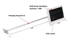 Lampu Penerangan Jalan mini 15 LED Super Bright 130 lumens solar power tenaga surya matahari - Putih cocok untuk Halaman pekarangan Kebun taman Lorong Rumah Ruko Rukan Kantor Toko Mall Lobby Hotel Sekolah Kampus Villa Vila Townhouse Cluster dll