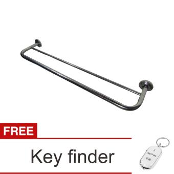 Lanjarjaya Stainless Steel Dinding Mount Pemegang Gantungan Handuk Bar Di Kamar Mandi Model Lengkung + Key Finder