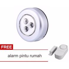 Lanjarjaya Stick Touch Lamp Stick n Click Emergency Lampu Tempel Darurat 3 LED +alarm pintu rumah