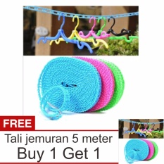 Lanjarjaya Tali Jemuran 5M dengan Lubang untuk Gantungan Baju - Random + Buy 1 Get 1