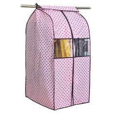 Large Capacity Cloth Hanging Suit Coat Debu Cover Pelindung Lemari Penyimpanan Tas (Warna: Pink)-Intl