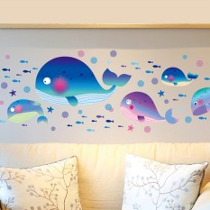 Ikan paus besar gelembung-gelembung Laut PVC stiker dinding rumah stiker dinding vinil Paper House dekorasi Wallpaper ruang tamu kamar tidur dapur gambar seni buatan sendiri untuk anak remaja dewasa bayi Senior bibit - International