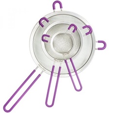 Terbaru Dapur Anti Karat Runcing Jaring Penyaring Set 3 W/Non-slip Silikon Pegangan-TERBAIK UNTUK quinoa, beras, Sayuran, Pasta, Teh, susu Kacang & Panggang-FDA Disetujui Dishwasher Aman Kualitas Terbaik-Internasional