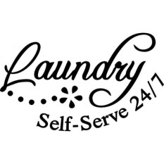 Laundry-Diri-Serve 24/7 Dinding Vinil Stiker Bagus untuk Dipasang Di Ruang Cuci Anda!-Internasional
