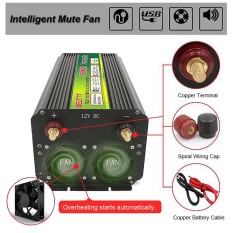 LCD Tampilan 3000 Watt 6000 W (Puncak) 12 V Sampai 220 V Daya Inverter untuk Tenaga Surya/Angin-Internasional
