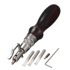 Kerajinan Kulit Punch Tools Kit Jahitan Ukir Bekerja Jahit Pelana Groover-Intl