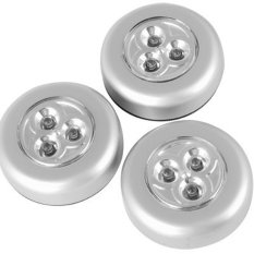 LED Light Buton Touch / Lampu Tempel Hias Etalase/Lemari/Dinding/Pintu/Mobil - 3 pcs