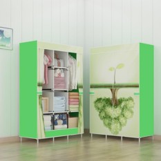 Lemari baju modern lemari gantung lemari pakaian portable rak pakaian minimalis Green Tree 3 Kolom