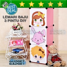 Lemari Baju Plastik DIY 3 Pintu Susun