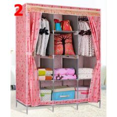 Lemari Baju Portable Jumbo 3 Skak 2 Gantungan