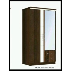 Lemari Pakaian 2 Pintu Minimalis Full Kaca.