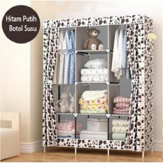 Lemari Pakaian Besar/Rak JUMBO Bahan Oxford HitamPutih Botol Susu