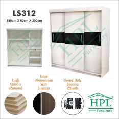 Lemari Pakaian HPL 3 Pintu Sliding LS3PStrip
