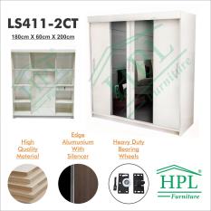 Lemari Pakaian HPL 4 Pintu Sliding, LS4P-2CT