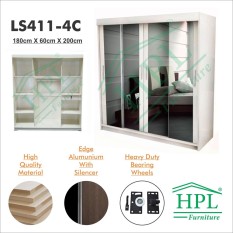 Lemari Pakaian HPL 4 Pintu Sliding , LS4P-4C