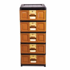 Lemari Pakaian Plastik Laci Drawer Serbaguna 5 Susun Multicolor