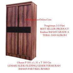 Lemari Pakaian Slide sliding geser Kayu Besar K 301 Rak Serbaguna Baju