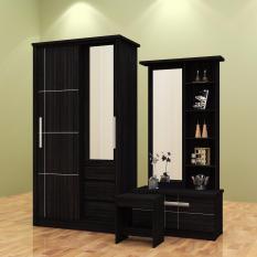 Lemari Pakaian Sliding 2 Pintu & Meja Rias (Paket NEW)