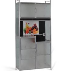 lemari rak piring kaca bina karya 2 pintu