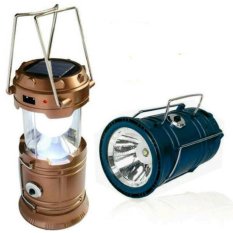 Lentera Tarik Mini JY-5700T + Senter Solar + Powerbank - Camping Lantern - Hitam