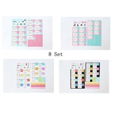 LifeDawn Self Adhesive Tab, DIY Kalender Bulanan Indeks Tab Pengingat Stiker Bendera dari Bulan Oktober 2017 Sampai Desember 2018,8 Sets-Intl