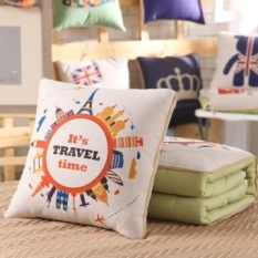 Linen Car Bantal Selimut Dual Cute Cool Di Musim Panas Bisa Dilipat Bantal Selimut Kantor Mobil AC Adalah- INTL