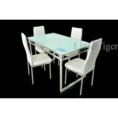 Little Tiger Set Meja Makan Modern Minimalis Putih 4-II