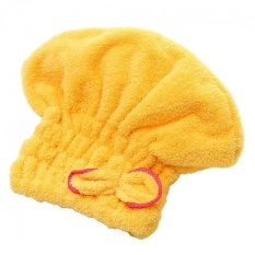 Burung Hidup 28 Cm Bath Towel Rambut Kering Hat Coral Fleece Bowknot untuk Dipakai Di Pantai 28 Cm Alat Mandi Wanita Warna Biru: Kuning-Intl